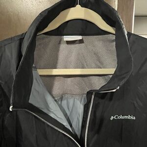 Classic Outdoors Black Columbia Breathable Lightweight Rain Jacket XL neck zipup